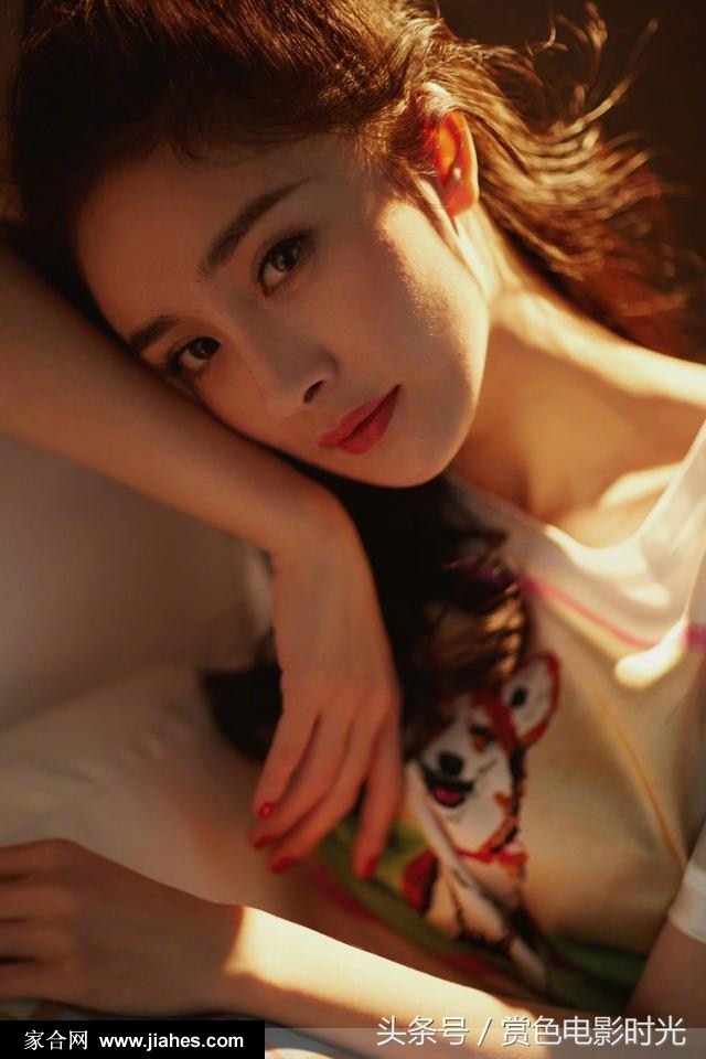 杨幂蓝黄格纹翩跹绽放春日少女浪漫图鉴  第1张