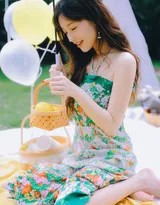 金莎身着肉色斑点连衣裙绽放甜美公主气质宛若童话精灵降临  第4张