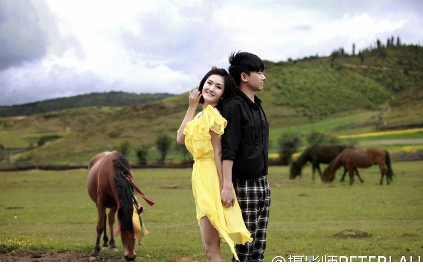 张杰谢娜香格里拉婚照定格爱恋 天地为证深情相拥  第5张